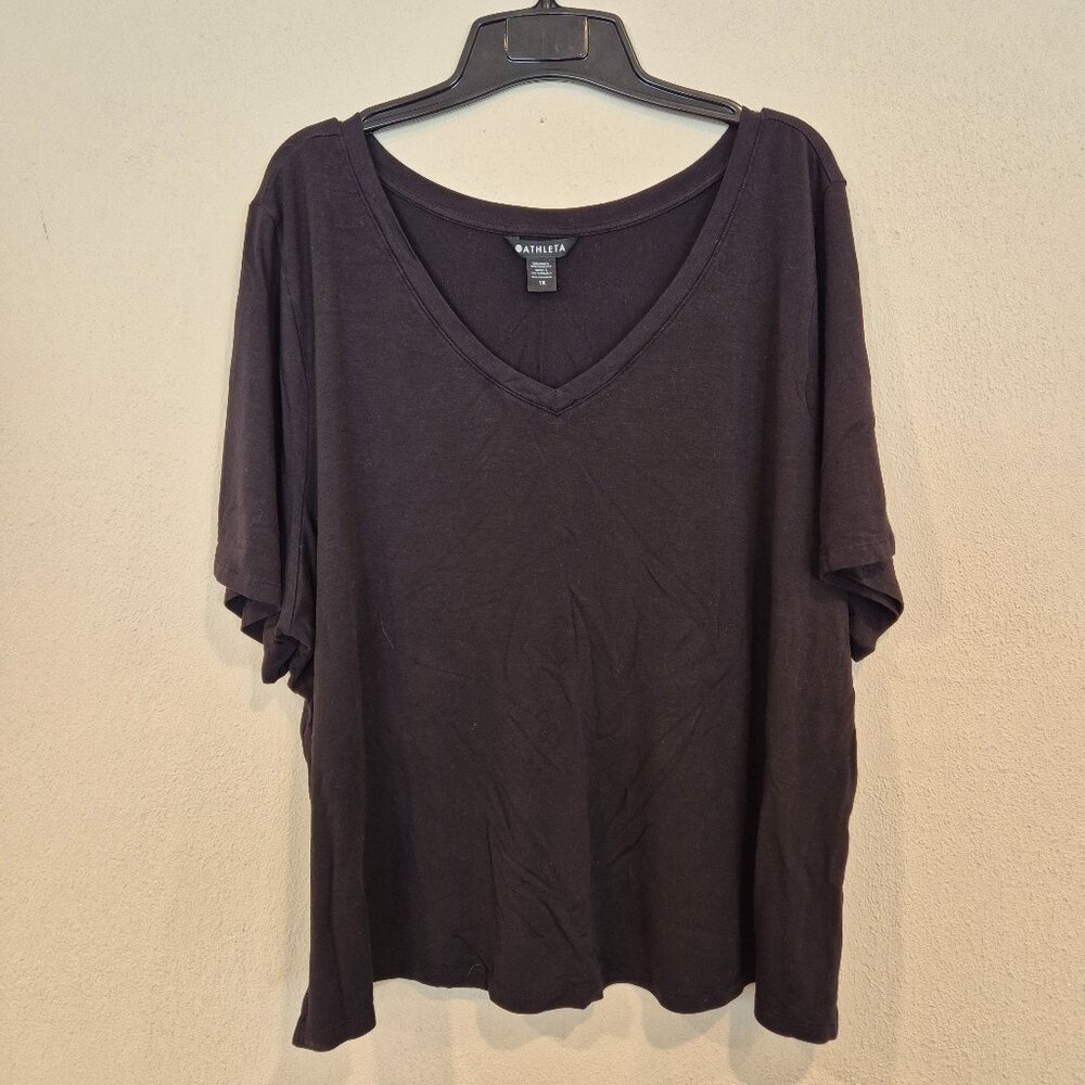 Athleta Nighttime Bliss Sleep Tee, Black, Size 1X